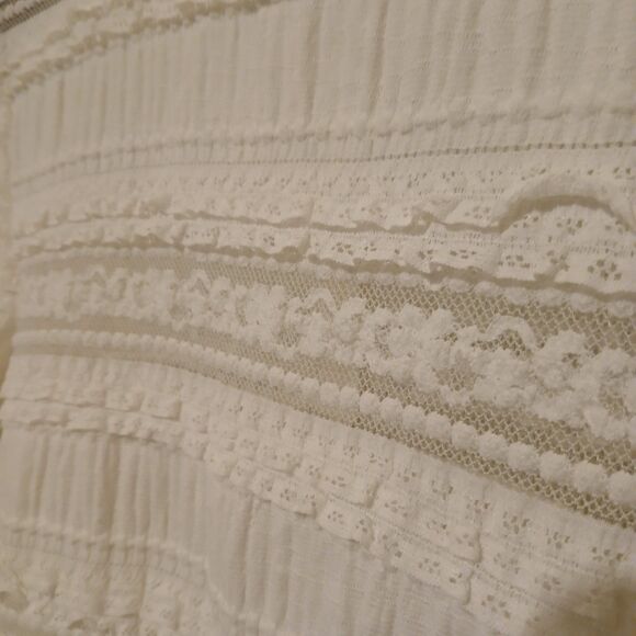 By TiMo Nordstrom Lace Blouse Small White Ruffled Sheer Cottagecore - Picture 7 of 9